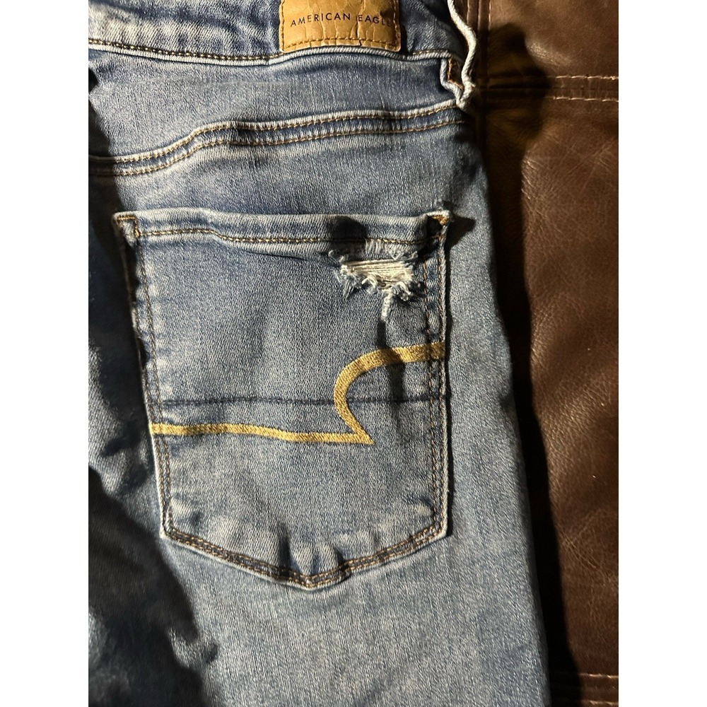 American Eagle Next Level Stretch Women's Distressed Hi Rise Jegging Sz 6 Short - Picture 11 of 12